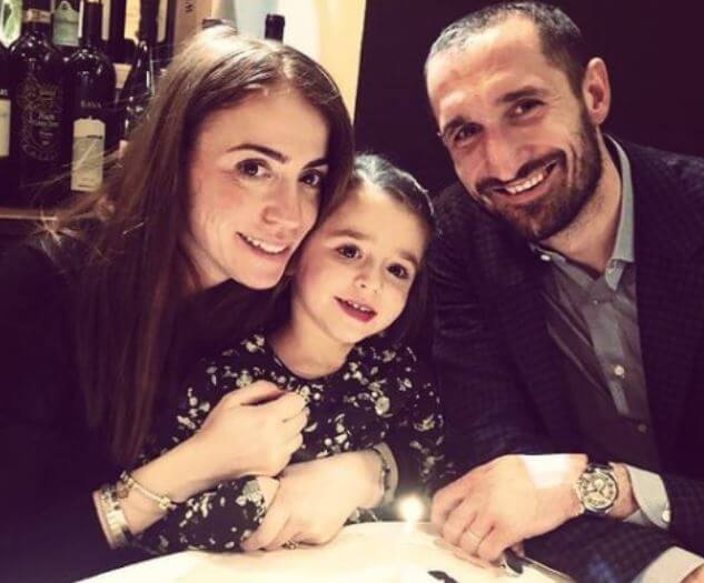 Carolina Bonistalli with her husband Giorgio Chiellini and daughter.